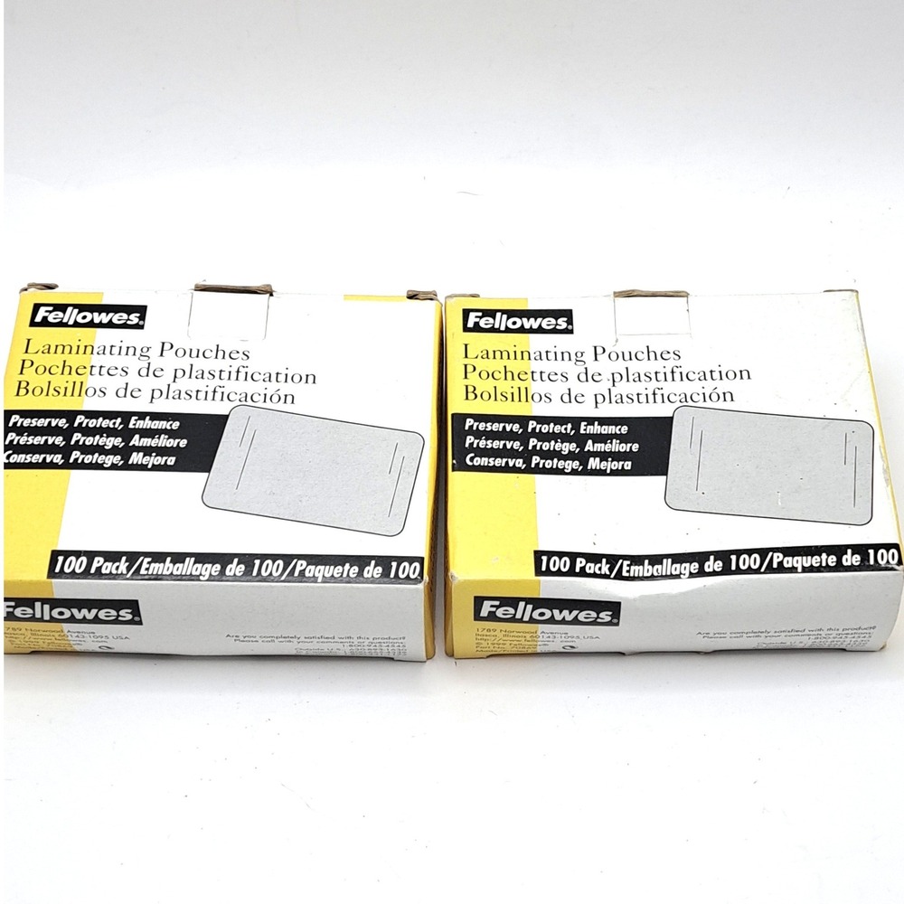 Fellowes Laminating Pouches‎ Office 200 Count Clear License Size 52032 5 Mil New